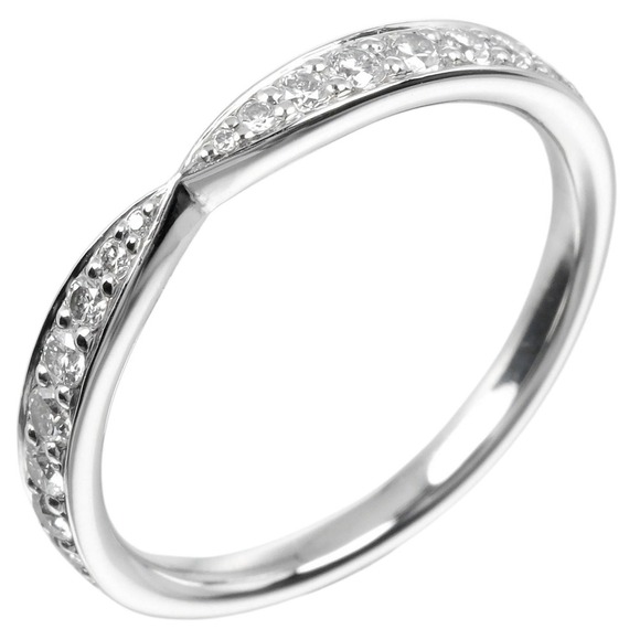 TIFFANY Silver Diamond Ring - Picture 1 of 9